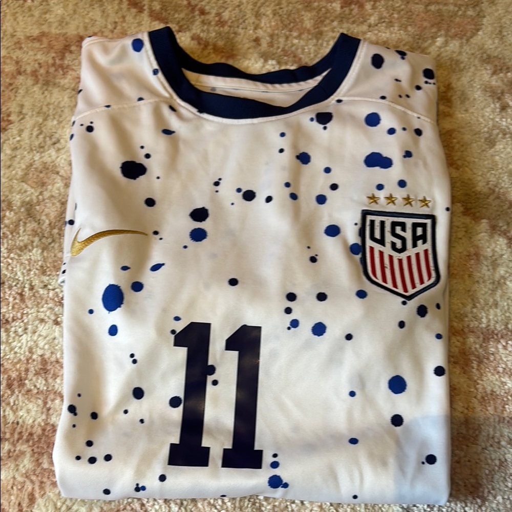 Nike White and Blue USA Soccer Jersey